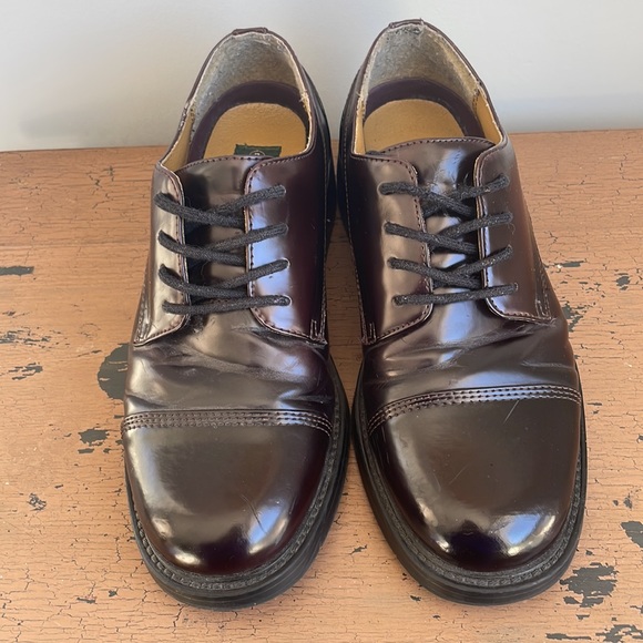 Vintage Penmans Round Toe Oxford Mens Shoes Black Cherry Size 7 men Size 8 women - Picture 4 of 13